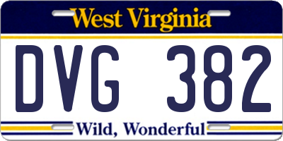 WV license plate DVG382