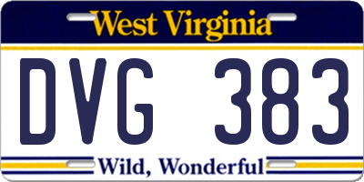 WV license plate DVG383