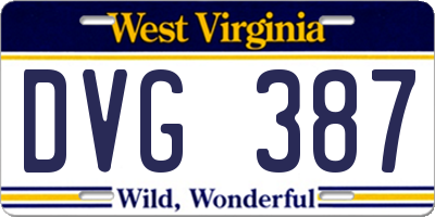 WV license plate DVG387