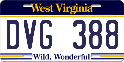WV license plate DVG388