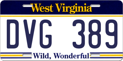 WV license plate DVG389