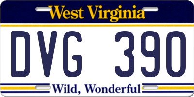 WV license plate DVG390