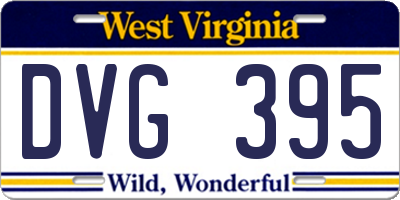 WV license plate DVG395