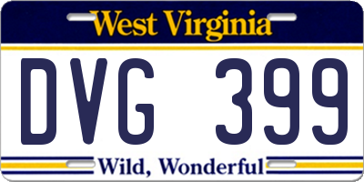 WV license plate DVG399