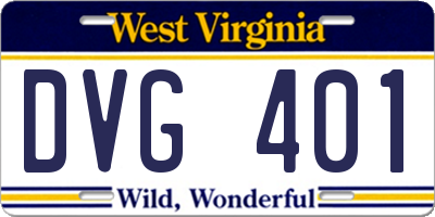 WV license plate DVG401