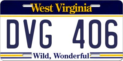 WV license plate DVG406