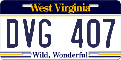 WV license plate DVG407