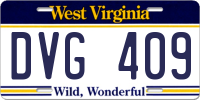 WV license plate DVG409