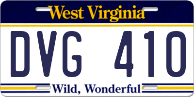 WV license plate DVG410