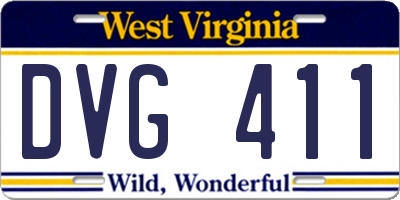 WV license plate DVG411
