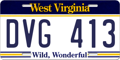 WV license plate DVG413