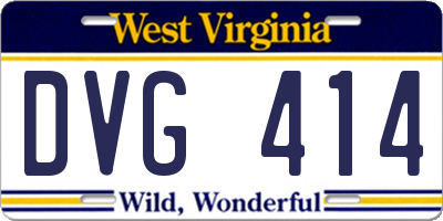 WV license plate DVG414
