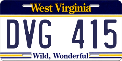 WV license plate DVG415