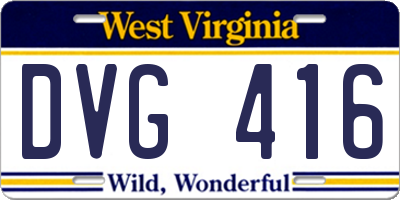 WV license plate DVG416