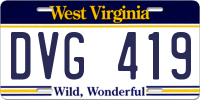 WV license plate DVG419