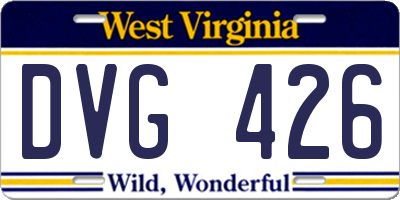 WV license plate DVG426