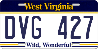 WV license plate DVG427