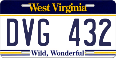 WV license plate DVG432