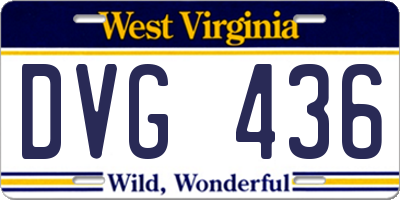 WV license plate DVG436