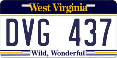 WV license plate DVG437