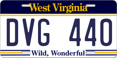 WV license plate DVG440