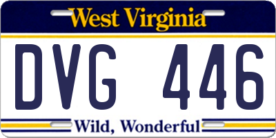 WV license plate DVG446