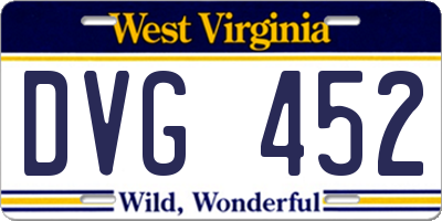 WV license plate DVG452