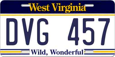 WV license plate DVG457
