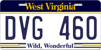 WV license plate DVG460