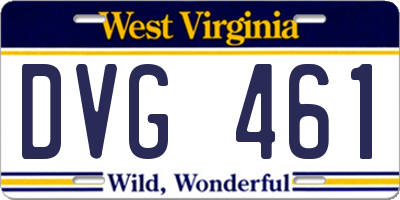 WV license plate DVG461