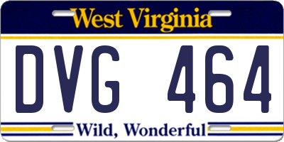 WV license plate DVG464