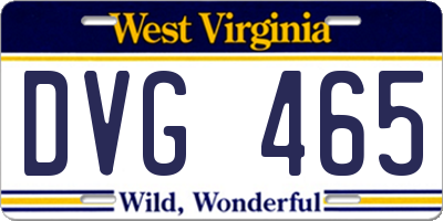 WV license plate DVG465