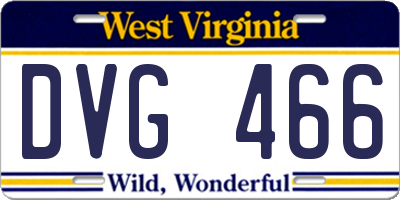 WV license plate DVG466