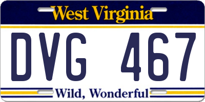 WV license plate DVG467
