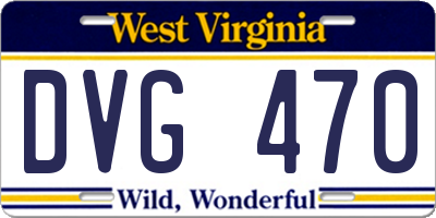 WV license plate DVG470