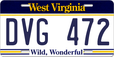 WV license plate DVG472