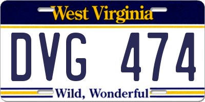 WV license plate DVG474