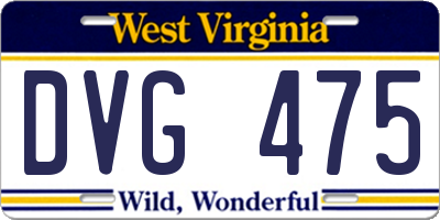 WV license plate DVG475