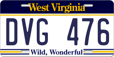 WV license plate DVG476