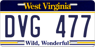 WV license plate DVG477