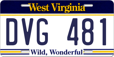 WV license plate DVG481