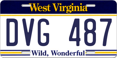 WV license plate DVG487