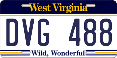 WV license plate DVG488