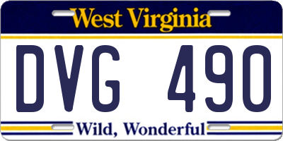 WV license plate DVG490