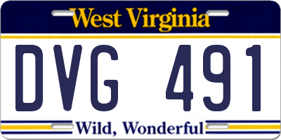 WV license plate DVG491