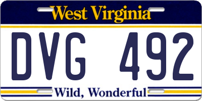 WV license plate DVG492