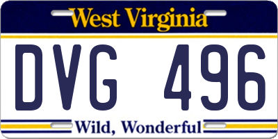 WV license plate DVG496