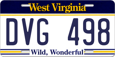 WV license plate DVG498