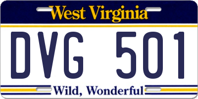 WV license plate DVG501