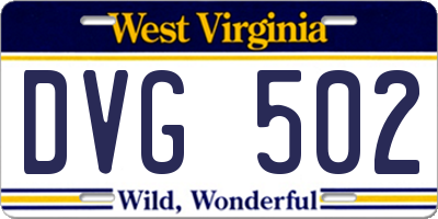 WV license plate DVG502